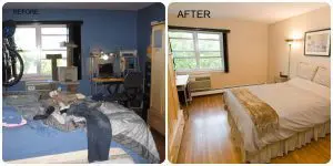 Staging a House to Sell OR Simplify to Live Beautifully. Pick a key piece of furniture to anchor the room and place the rest of the furniture room around it.
