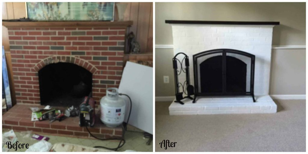 Another of the Home Selling Upgrades is painting the fireplace surround