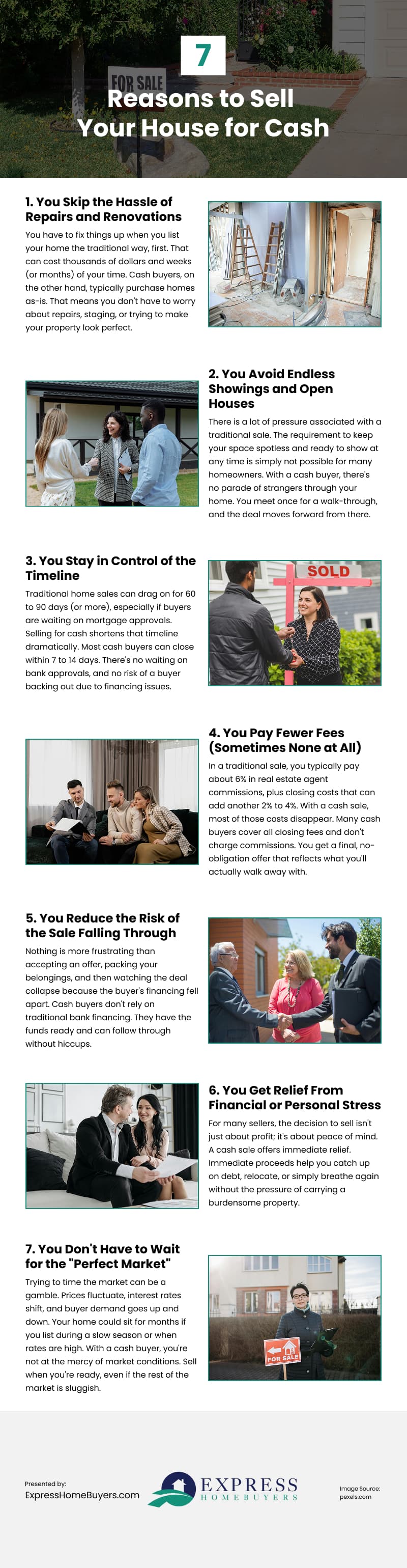 7 Reasons to Sell Your House for Cash Infographic